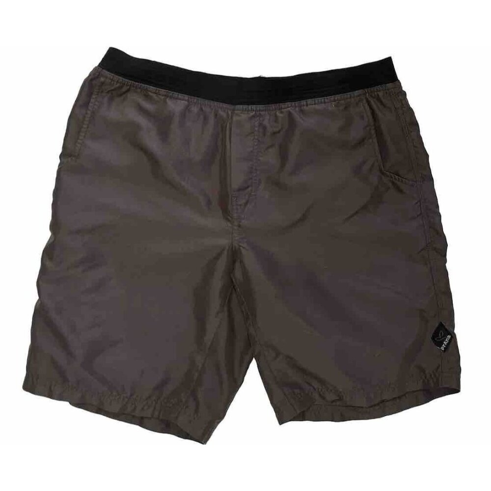 Prana Mojo Men's Large Charcoal Gray Black Active Yoga Shorts 32" x 10"